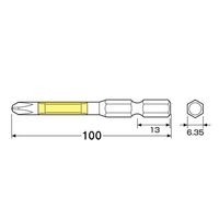 エスコ #2x100mm トーションビット(2本) EA813A-210 1セット(20本:2本×10セット)（直送品）