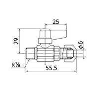 エスコ R 1/8”x 6.0mm ミニボールバルブ(リングジョイント付) EA425AH-21 1セット(4個)（直送品）