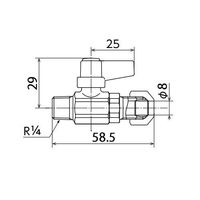エスコ R 1/4”x 8.0mm ミニボールバルブ(リングジョイント付) EA425AH-23 1セット(4個)（直送品）