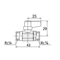 エスコ Rc1/4”x1/8” ミニボールバルブ EA425AJ-22 1セット(5個)（直送品）