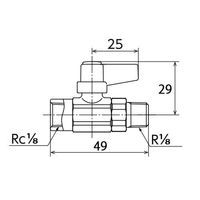 エスコ Rc1/8”xR 1/8” ミニボールバルブ EA425AJ-31 1セット(5個)（直送品）