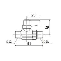 エスコ R 1/4”x 1/8” ミニボールバルブ EA425AJ-42 1セット(5個)（直送品）