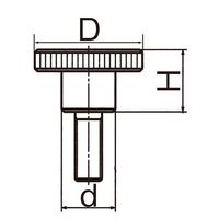 エスコ M6x30mm/φ24mm ローレットノブ(雄ねじ/スチール製) EA948BB-9.5A 1セット(15個)（直送品）