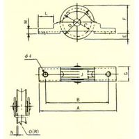 エスコ 30mm/20kg 戸車(丸溝型・ウレタン製) EA986RY-1 1セット(15個)（直送品）