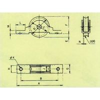 エスコ 30mm/20kg 戸車(平型・ナイロン製) EA986RY-21 1セット(15個)（直送品）