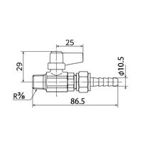 エスコ R 3/8”x10.5mm ミニボールバルブ(ホースジョイント付) EA425AJ-64 1セット(4個)（直送品）