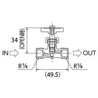 エスコ R 1/4”x 8mm ニードルバルブ(樹脂ハンドル/フレアーナット EA426CA-2 1セット(5個)（直送品）