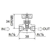 エスコ Rc1/8” ニードルバルブ(樹脂ハンドル) EA426CC-1 1セット(10個)（直送品）