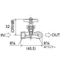 エスコ R 1/4”x 8mm ニードルバルブ(黄銅ハンドル/フレアーナット EA426CB-12 1セット(5個)（直送品）
