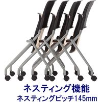 藤沢工業 TOKIO FNCシリーズ ミーティングチェア レザー ライトベージュ FNC-K5 1セット（4脚入）（取寄品）