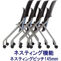 藤沢工業 TOKIO FNCシリーズ ミーティングチェア レザー ライトブルー FNC-K5 1セット（4脚入）（取寄品）