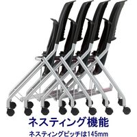 藤沢工業 TOKIO FNCシリーズ ミーティングチェア レザー ネオブラック FNC-K5T ネオブラック 1セット（4脚入）（取寄品）