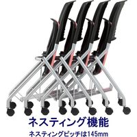 藤沢工業 TOKIO FNCシリーズ ミーティングチェア レザー パステルピンク FNC-K5T パステルピンク 1セット（4脚入）（取寄品）