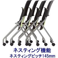 藤沢工業 TOKIO FNCシリーズ ミーティングチェア レザー リーフグリーン FNC-K5 1セット（4脚入）（取寄品）