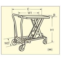 エスコ 520x1010mm/500kg テーブルリフト EA520X-12 1台（直送品）