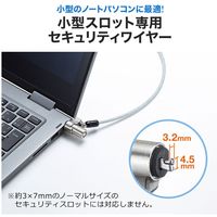 サンワサプライ NobleWedgeスロット対応セキュリティワイヤー(eセキュリティ・鍵No.1) SLE-35S-1 1個（直送品）