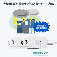 延長コード 電源タップ 3m 3P（ピン） 4個口 マグネット ホワイト TAP-SPWMG34-3 サンワサプライ 1個