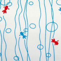 【和装小物・祭り用品】東京いろは 顔料捺染手ぬぐい反物 水流きんぎょ 綿100％ 長さ9ｍ 2603232015 1反（直送品）