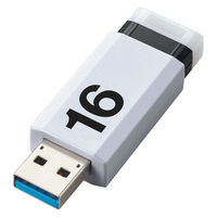 エレコム USBメモリ USB2.0 ノック式 16GB ホワイト MF-APKU2016GWH 1個（直送品）