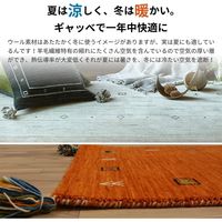 萩原 無染色ウール100% 手織りギャッベラグ 2000×2500mm L16 270054970 1枚（直送品）