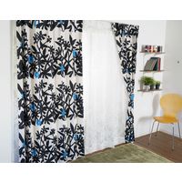 スミノエ デザインライフ セミオーダー カーテン クチナシ 2100×1050mm ブラック １セット(2枚入)（直送品）