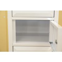 【車上渡し】仁張工作所 モディア 貴重品ロッカー 3列10段30人用 幅670×奥行240×高さ1600mm クリアホワイト 1台（直送品）