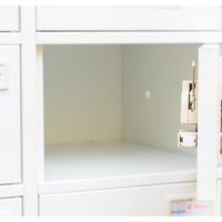 【車上渡し】仁張工作所 貴重品ロッカー シリンダー錠 2列10段20人用 幅455×奥行240×高さ1600mm ホワイト 1台（直送品）