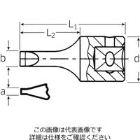 エスコ 1/4”DR/8.0x1.2mm [ー]ビットソケット EA617XM-108 1セット(4個)（直送品）