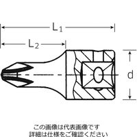エスコ 1/4”DR/#2 [+]ビットソケット EA617XM-2 1セット(4個)（直送品）