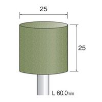 エスコ 25x25mm/6.0mm軸 軸付ゴム砥石(#220) EA819BH-252 1セット(10本)（直送品）