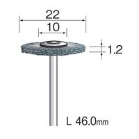 エスコ 22mm/3.0mm軸 平型 軸付ブラシ(スチール製) EA819AJ-5 1セット(10本)（直送品）