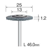 エスコ 25mm/3.0mm軸 平型 軸付ブラシ(スチール製) EA819AJ-6 1セット(10本)（直送品）