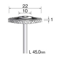 エスコ 22mm/3.0mm軸 平型 軸付ブラシ(ナイロン) EA819AN-1 1セット(15本)（直送品）