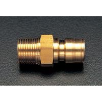 エスコ R 1/4” 雄ねじプラグ(中圧用/真鍮製) EA140AD-2 1セット(15個)（直送品）