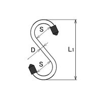 エスコ 300x4.0mm S型ロングフック(ステンレス製) EA638DW-15 1セット(30本)（直送品）