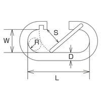 エスコ 52.0x21.0x 6.0mm スナップフック(ステンレス) EA638JG-10 1セット(10個)（直送品）