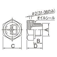 エスコ G 3/4” オイルプラグ(通気穴付) EA949CX-35 1セット(15個)（直送品）