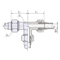 エスコ 8x 8mm ユニオン(ティー/黄銅製) EA425LE-8 1セット(10個)（直送品）