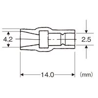 エスコ 2.5mm 絶縁スリーブ(オス/100個) EA538RA-3 1セット(1000個:100個×10袋)（直送品）