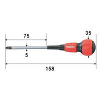 エスコ #1x 75mm [+]ドライバー(パワーグリップ 電工) EA557AM-1 1セット(20本)（直送品）