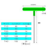 エスコ T25x150mm [Torx]T型レンチ EA573BP-25 1セット(10本)（直送品）