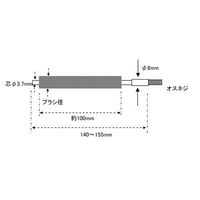 エスコ 6mm ブラシヘッド(馬毛製) EA109CT-6 1セット(10本)（直送品）