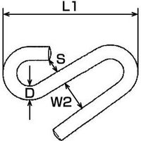 エスコ 76x 8.0mm Sフック(ステンレス製) EA638EG-13 1セット(10個)（直送品）