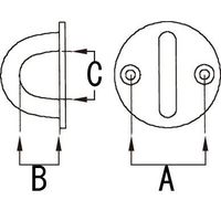 エスコ φ41mm/19.8mm パッドアイ(ステンレス製) EA638GF-2 1セット(20個)（直送品）