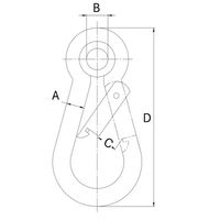 エスコ 5.0x 50mm スナップフック(ステンレス製) EA638DB-21 1セット(30個)（直送品）
