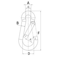 エスコ 70x 7mm スナップフック(ステンレス製) EA638JP-13 1セット(15個)（直送品）