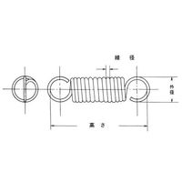 エスコ 8.0x1.00/29.7mm 引きスプリング(10本) EA952XG-29.7 1セット(50本:10本×5パック)（直送品）