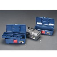 エスコ 385x202x140mm 工具箱(中皿付/ブルー) EA505AD-1 1セット(4個)（直送品）