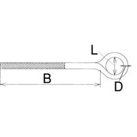 エスコ M8x120mm ロングアイボルト(ステンレス製) EA638ME-8 1セット(10本)（直送品）