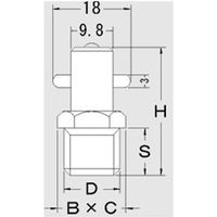 エスコ G 1/4” グリースニップル(ピンタイプ/ステンレス製) EA991CY-32 1セット(4個)（直送品）